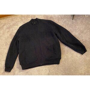 Boston Traders Fleece Lined Jacket Navy Blue Full Zip XL